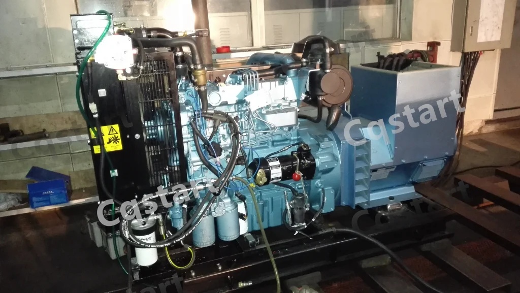 Cqstart mechanical spring starter installed on an industrial diesel generator set