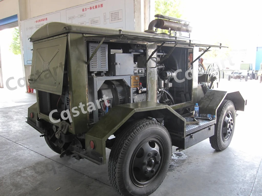 Spring starter applied in military and emergency rescue mobile power equipment