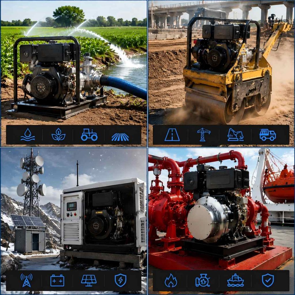 Applications of air cooled diesel engines in agriculture and construction